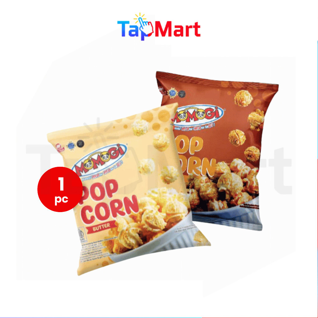 TapMart - Momogi Popcorn Butter dan Caramel 20 gr Berondong Jagung Mentega