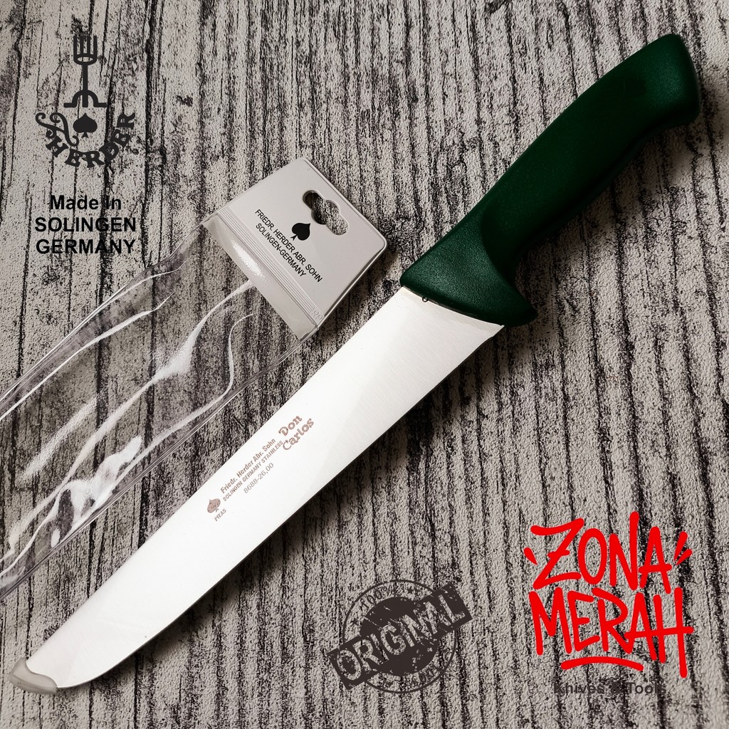 Butcher knife pisau sembelih F. Herder Abr. Sohn cap garpu don carlos original 26 cm straight bilah 