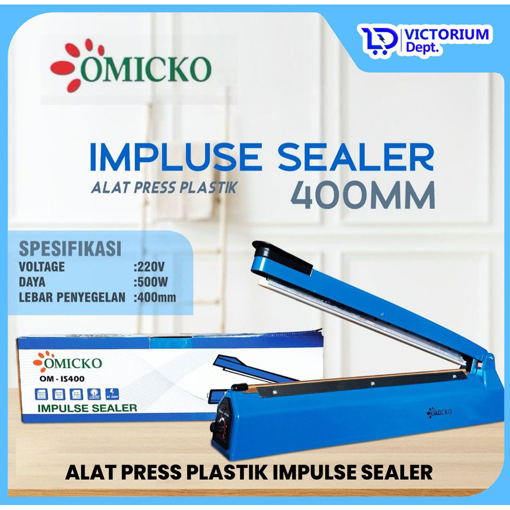 VICTORIUM - IMPULSE SEALER OMICKO OM-IS200 / OM-IS300 / OM-IS400 ALAT PRESS PLASTIK 200MM 300MM 400M