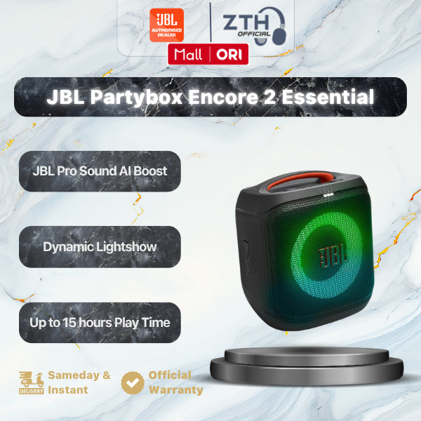 JBL Partybox Encore 2 Essential - Portable Party Speaker Only with Powerful 100W Sound and Built-in 