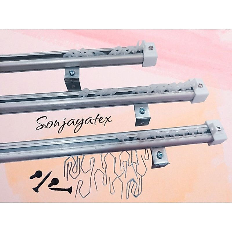 Batang gorden model kotak / rell gorden / batang almini ukuran mulai dari 50cm-200cm free skrup7