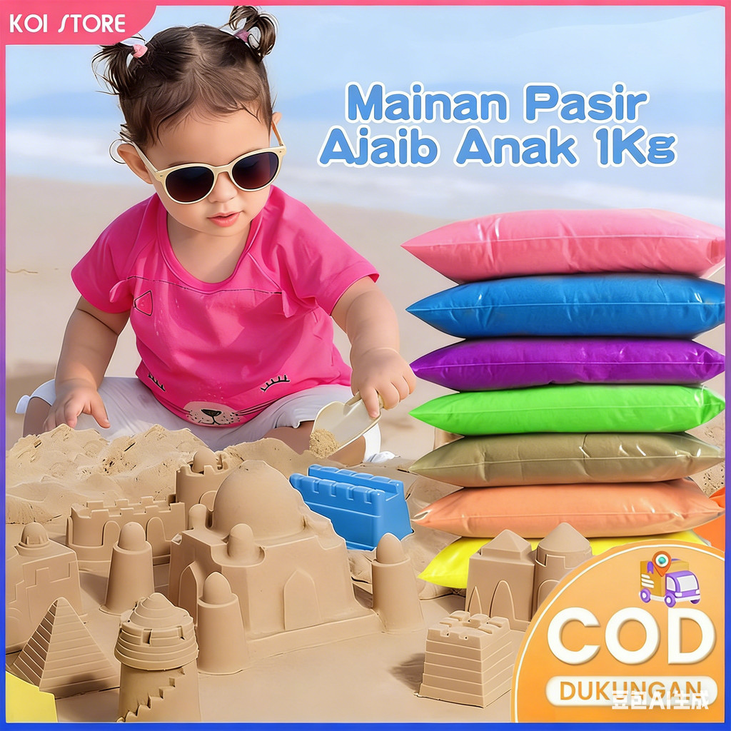 Koi Store Mainan refill Pasir ajaib diy pasiran Mainan magic sand 1kg