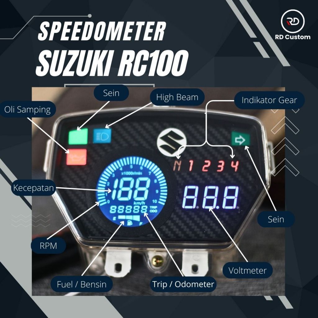 Speedometer Digital Suzuki RC100 Bravo PNP