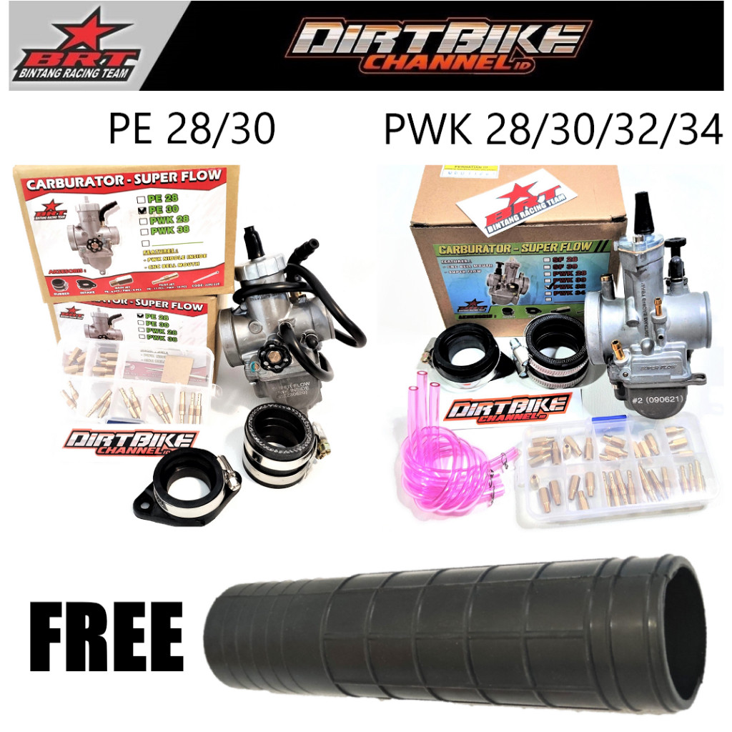 Karbu Karburator BRT PE SF PWK 28 30 32 34 ORIGINAL BRT BONUS Karet Filter KLX DTRACKER 150