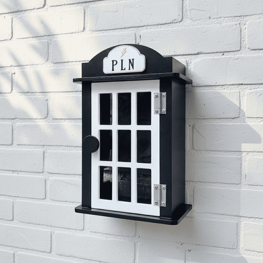 Box Meteran Listrik PLN Prabayar Token Kayu Minimalis Aesthetic