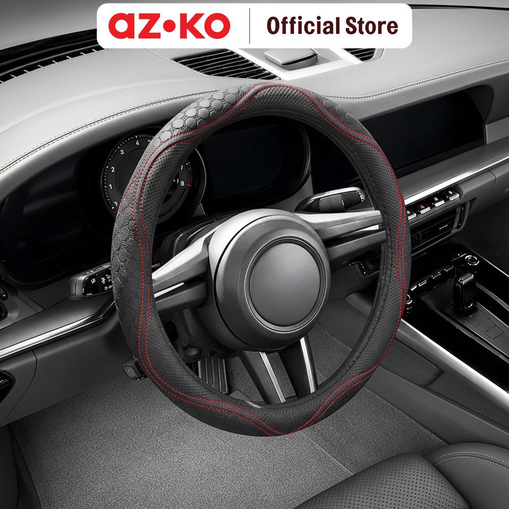 AZKO Otto Klasse Sarung Stir Mobil Honeycomb - Hitam Steer Cover Aksesoris Interior Mobil Case Setir