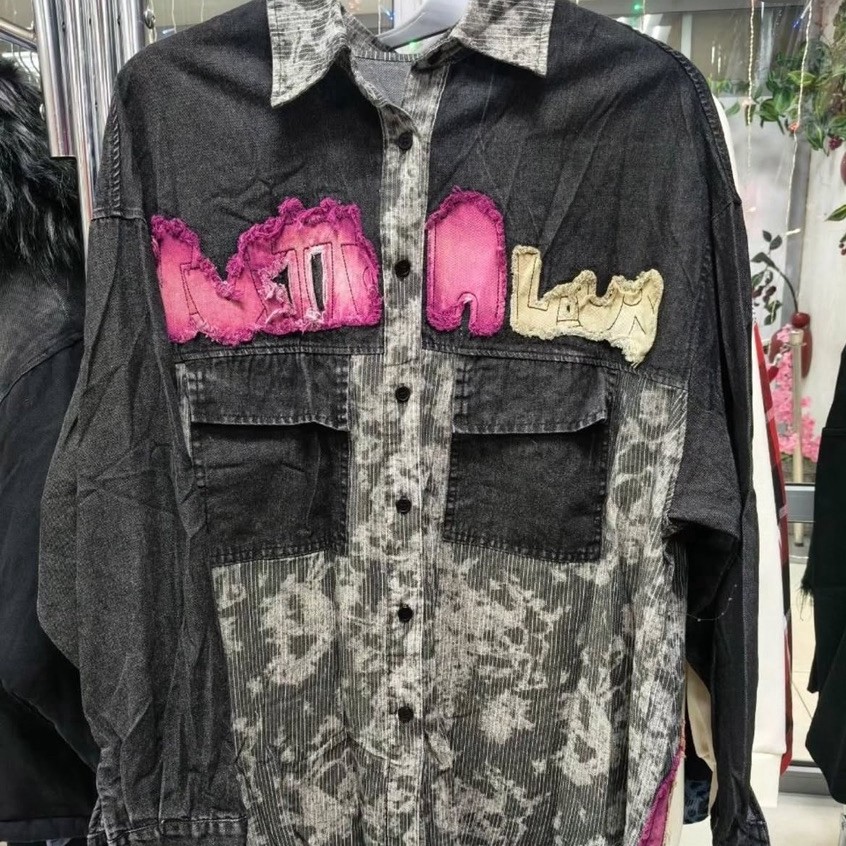 Kemeja BKK GZ Oversize Wanita Patch Goofy YBDW BKK GZ Chn | Oversize Korean Style | Cute Shirt Kekin