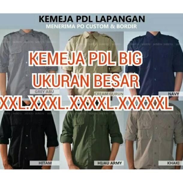 Tahan Lama Ukuran Besar- Jumbo Kemeja Pdl Lapangan Big Zise Tactical Lengan Panjang