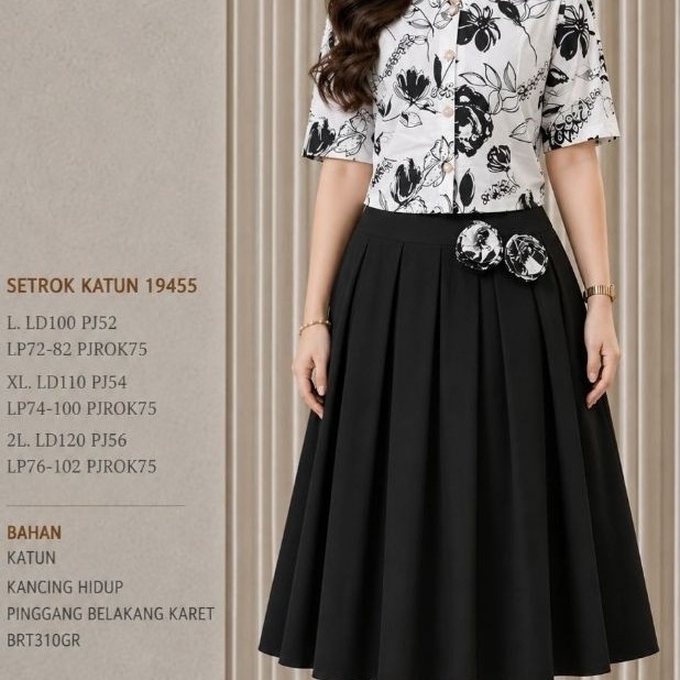FER 19455 SET ROK KATUN WANITA NEW ARRIVAL / SET ROK JALAN / OUTFIT GEREJA / READY / REALPICT