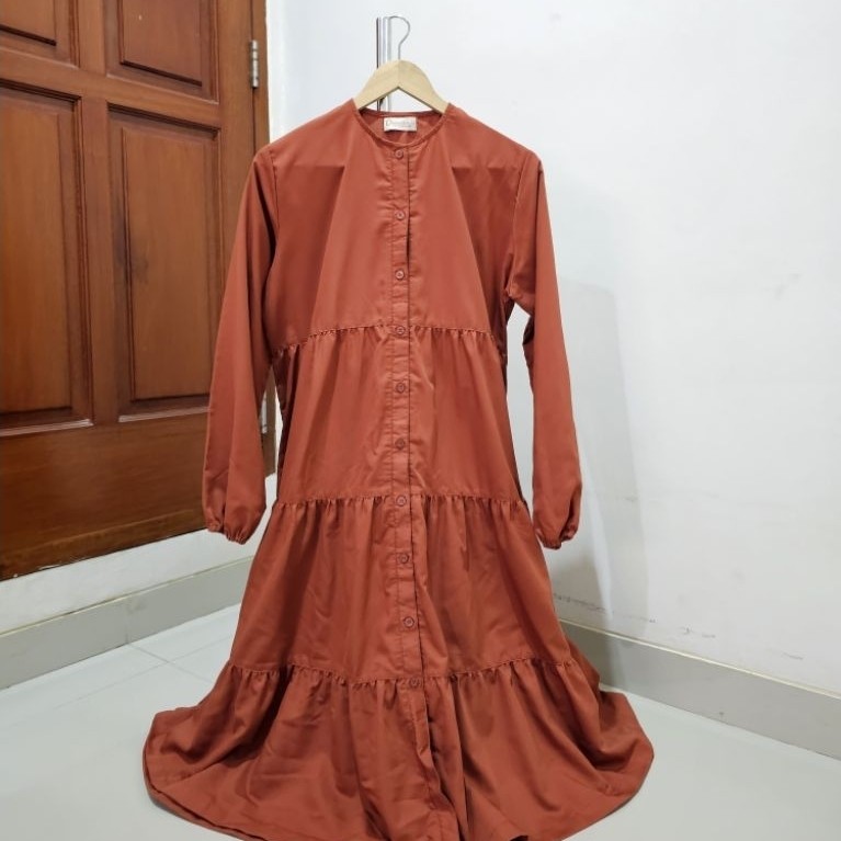 PRELOVED. BAJU TUNIK WANITA DEWASA WARNA TERRACOTA