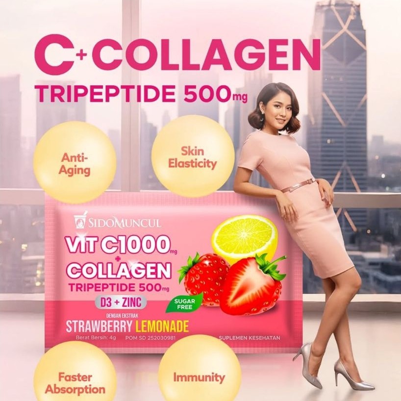 Minuman Serbuk Vitamin C Collagen Sidomuncul 1000mg