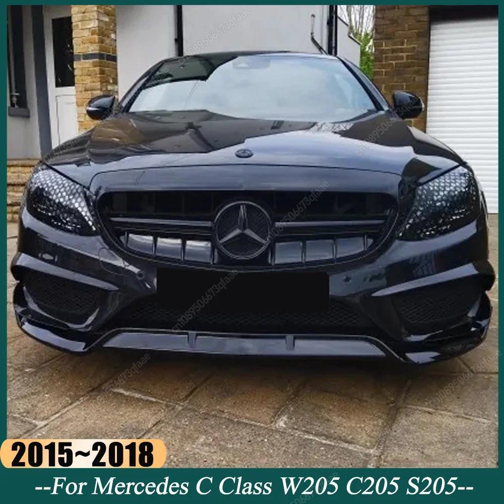 Car Front Bumper Lip Spoiler Diffuser Splitters For Mercedes Benz C Class W205 C205 S205 2015-2018 A