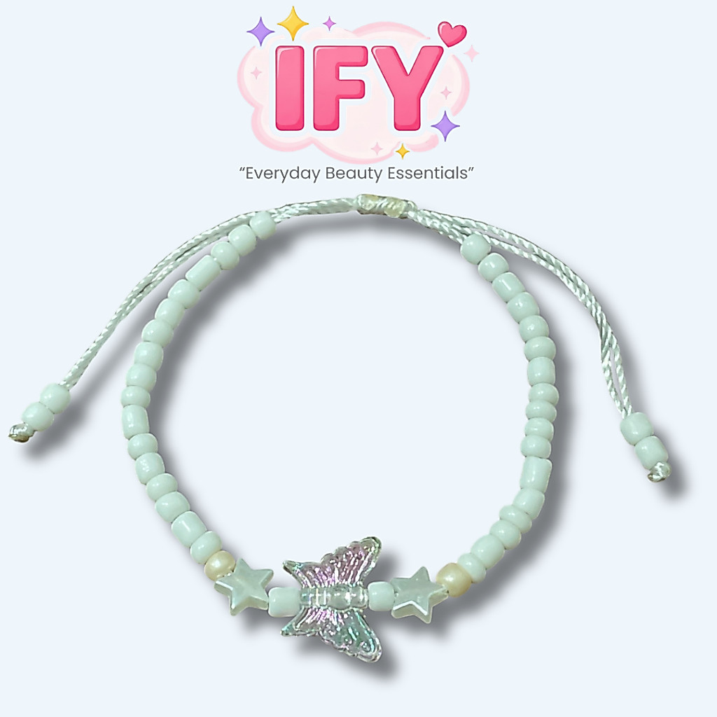 Aksesoris Fashion Gelang Tangan Serut Pria & Wanita Gelang Tali Manik Manik Couple Hand Made