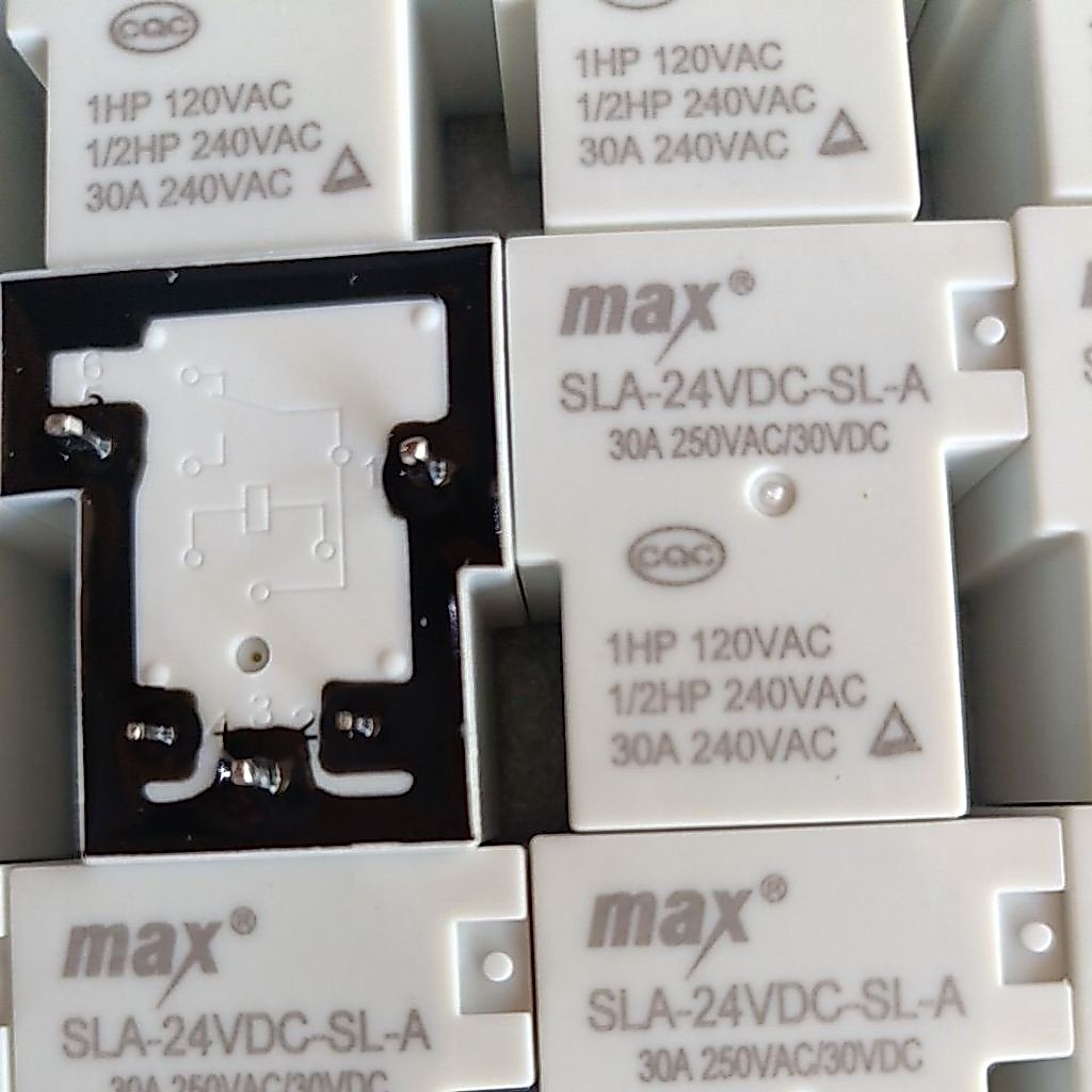 Relay 24vdc MAX kodok 5pin kaki 30A SLA-24VDC-SL-A Relay 24v dc 24 volt DC 5pin max kodok 5 pin.