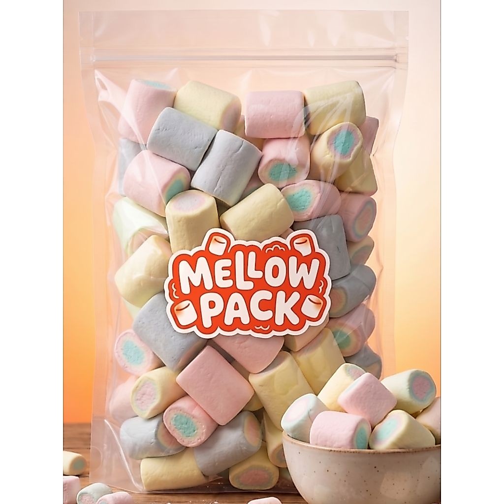 Marshmellow Plain Rainbow ukuran besar / Marshmallow Chewy / Marshmallow kiloan