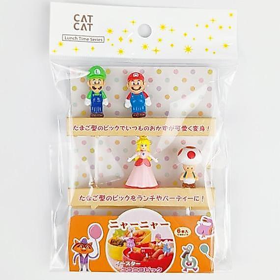 Bento Food Pick SUPER MARIO Picks Tusukan Garpu Dekorasi Hias Bekal Anak Sekolah LUIGI PRINCESS PEAC