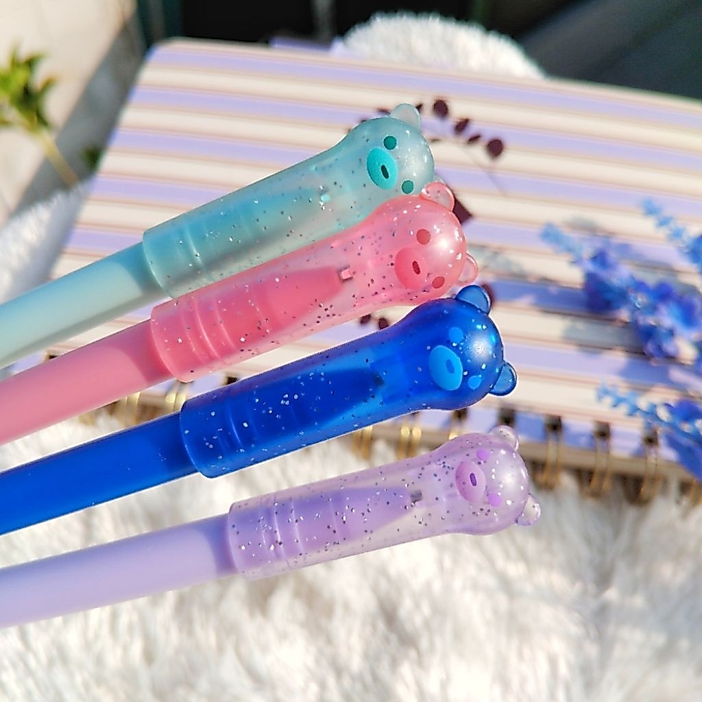 Pulpen Warna Gel Glitter Pulpen Lucu Aesthetic