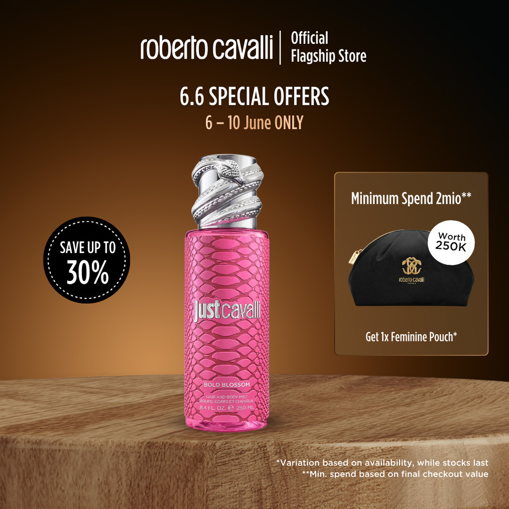 Roberto Cavalli Just Cavalli Bold Blossom Hair & Body Mist 250ml - Parfum Tubuh & Rambut Wanita