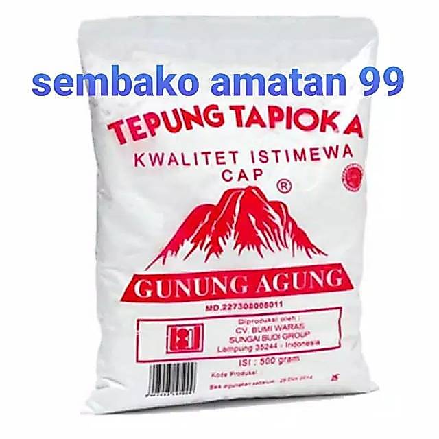 Sagu Gunung Kemasan 500 Gr tepung Tapioka sagu Cap Gunung Agung