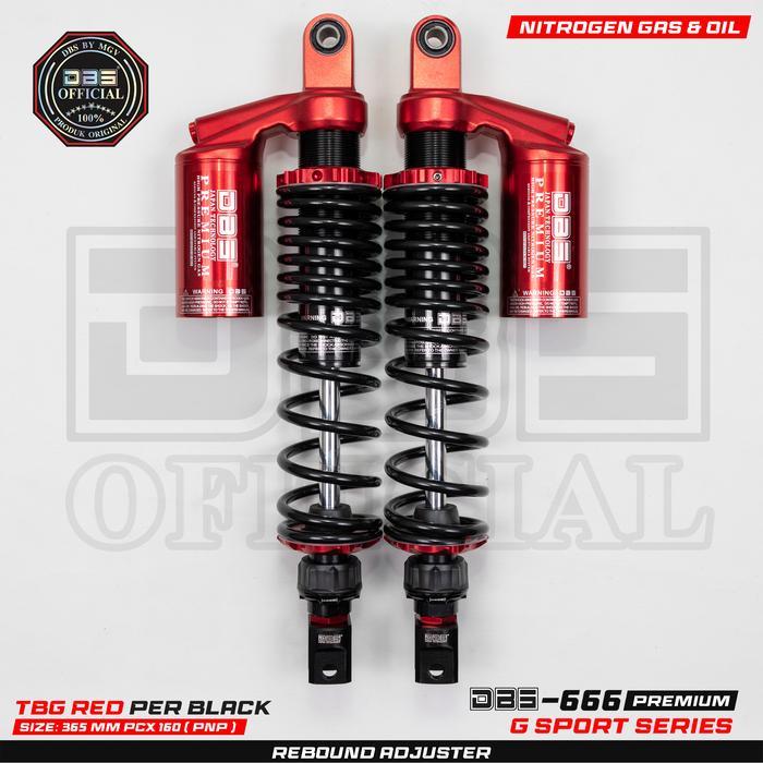 DBS 666 G SPORT RACING SHOCK BELAKANG HONDA PCX 160 PCX 150 ADV 150 365MM - Red/Black, UK-365MM