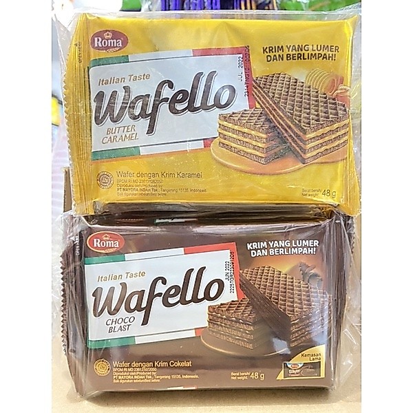 Wafer Roma wafello 48gr kemasan 2000 isi 10 sachet