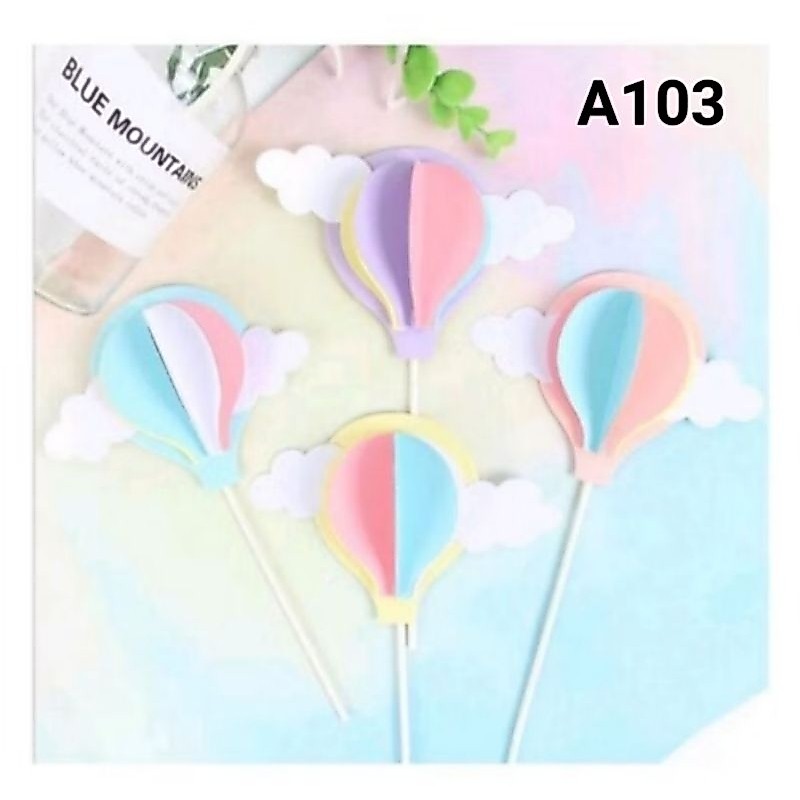 Topper cake bentuk Balon udara/hiasan kue