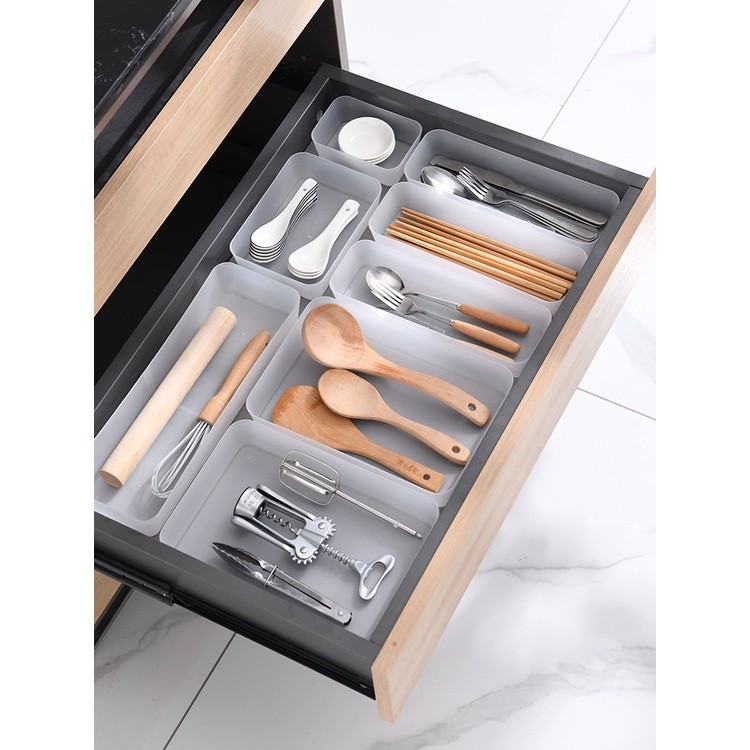 BICU Susun Drawer Organizer / Kotak Penyimpanan Laci Makeup Kosmetik/ Organiser Laci Sumpit Sendok /