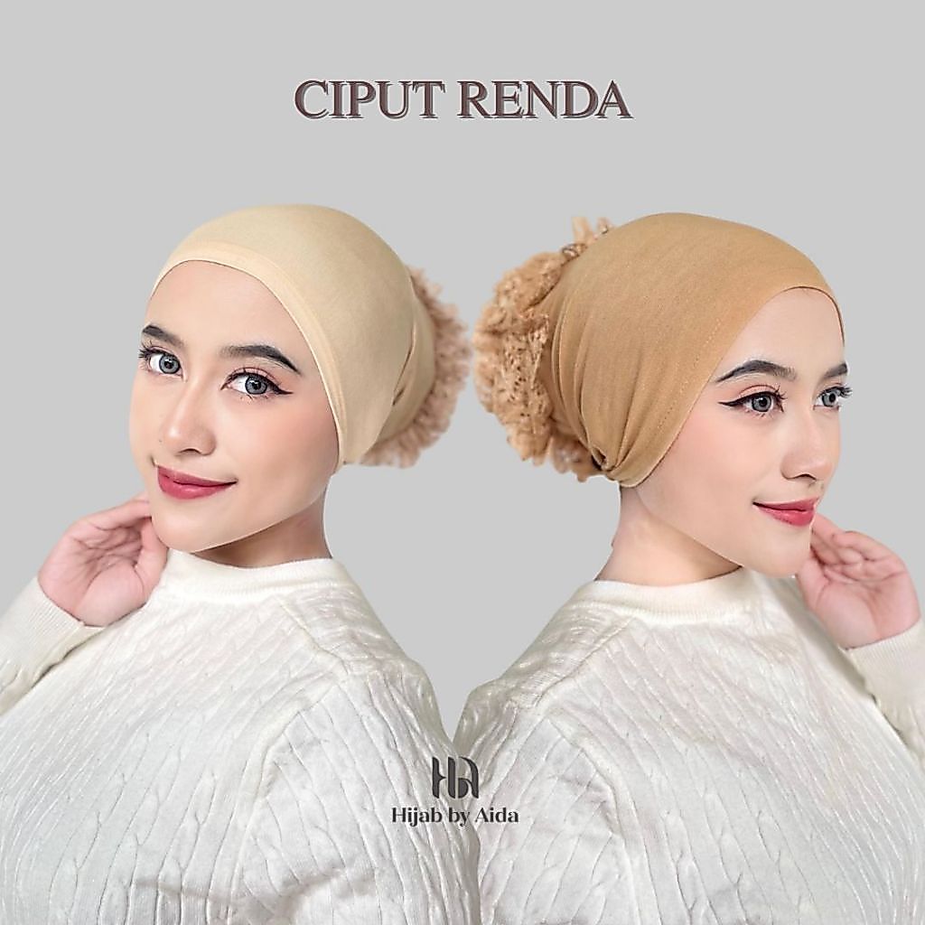 Inner Hijab Turki Ciput Cepol Renda Sanggul Besar