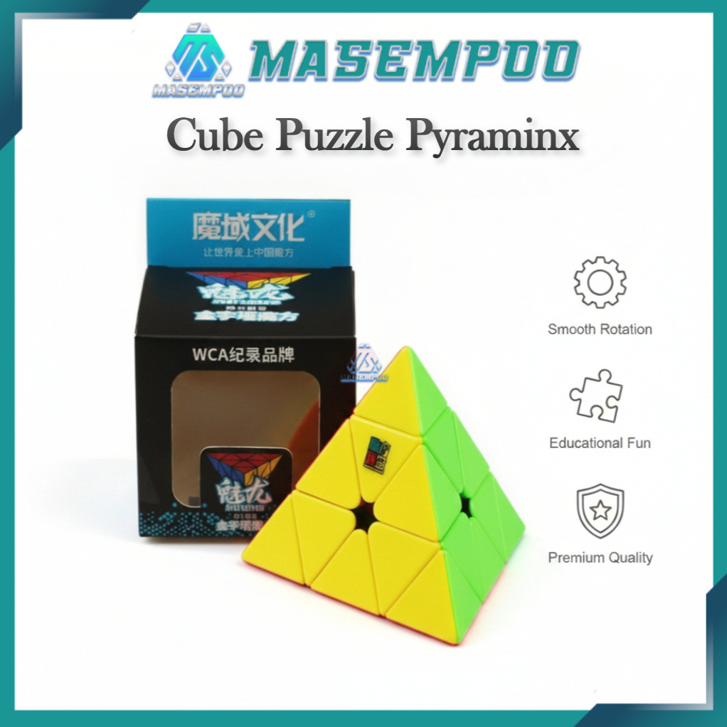 Cube Puzzle Pyraminx MoYu Meilong MFJS Stickerless Original Puzzle Piramida Segitiga