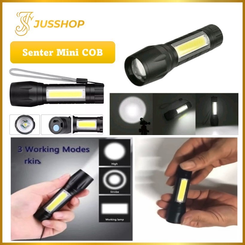 Senter Mini COB LED Light Super Terang Lampu Senter Mini Rechargeable / mainan murah lucu edukasi