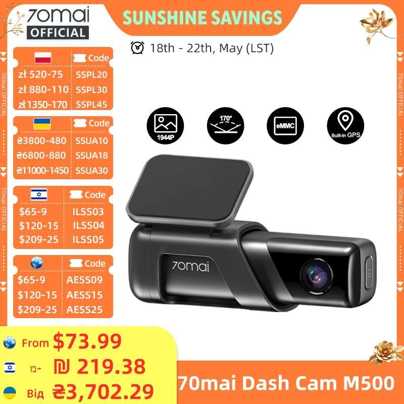 70mai Dash Cam M500 1944P 170FOV 70mai M500 Car DVR Dash Camera Recorder GPS ADAS 24H Parking Monito
