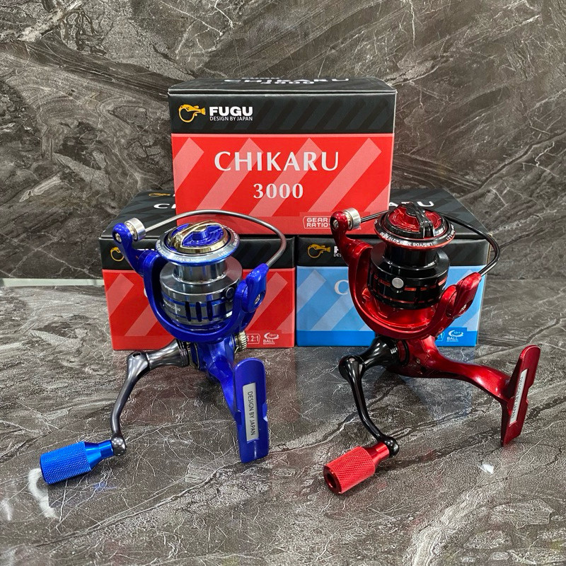 Reel Fugu Chikaru 500-3000 Power Handle Red/Blue