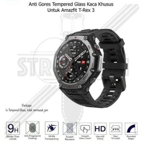 tempered glass untuk  Amazfit T-Rex T Rex TRex 3 anti gores jam tangan tempered glass pelindung laya