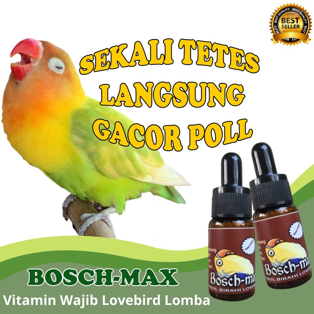 BOSCH-MAX VITAMIN PENGGACOR BURUNG LOVEBIRD BOSCH MAX KUALITAS TERBUKTI DI LAPANGAN JUARA NGEKEK