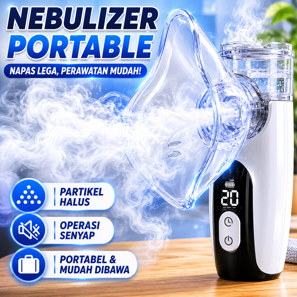 Nebulizer Terapi Uap Pernapasan Mesh Nebulizer Portable Inhaler Asma Dewasa Anak Masker Nebulizer Me