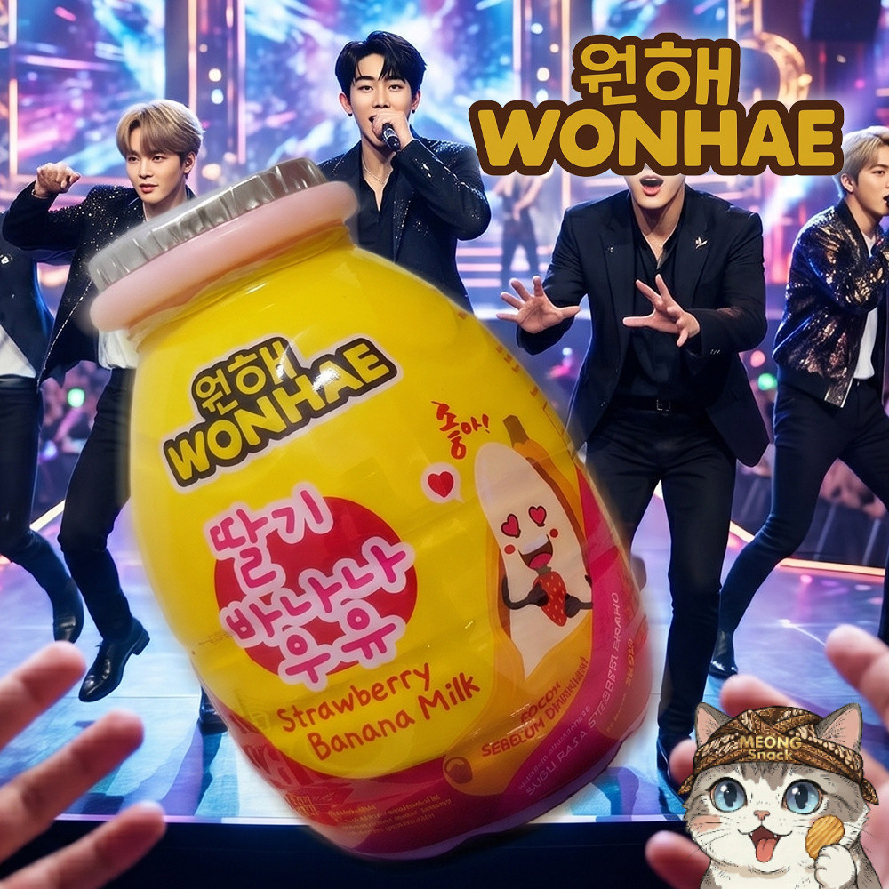 WONHAE STRAWBERRY Banana Milk Susu Korea Botol 250ml