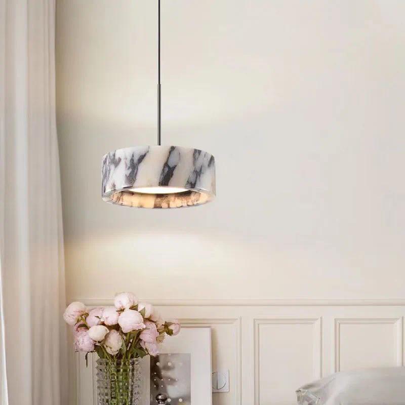 Lampu Gantung Batu Marmer Unik Lampu Hias Meja Makan Kamar Tidur Bar Mewah Dimmable LED Pendant Lamp