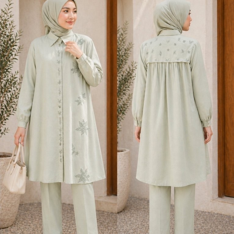 004 | Syaina Atelier Tunik Katun Linen Bordir Daily
