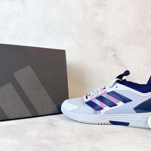 Sepatu Tenis Adidas Adizero Ubersonic 4.1 M Grey/Navy Blue [ID8565]