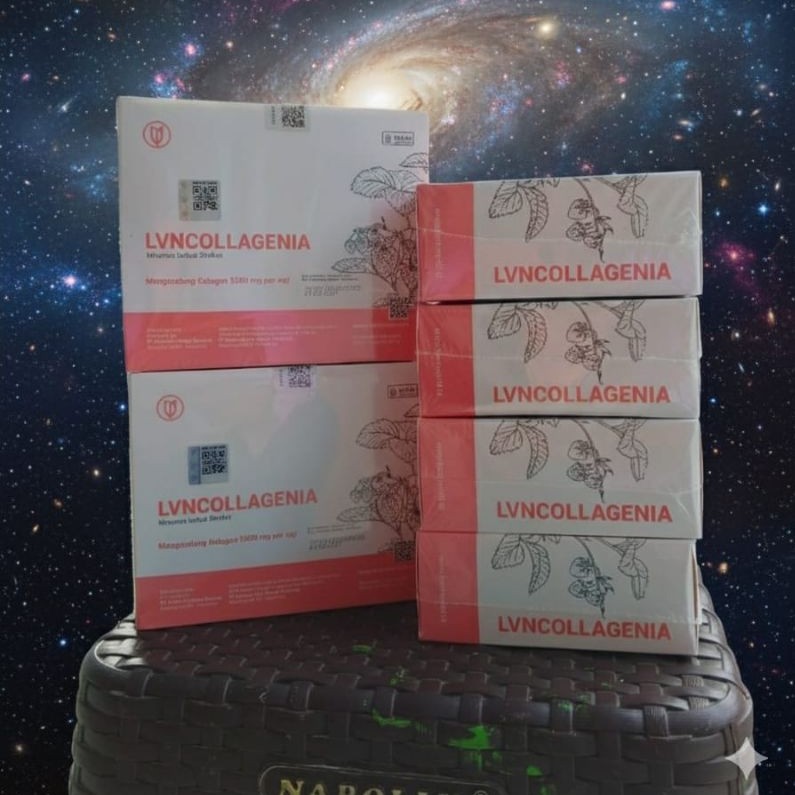 LVN Collagen 6 Box Rasa Strawberry 100% Original bpom LVNCOLLAGENIA Suplemen Kesehatan Kulit