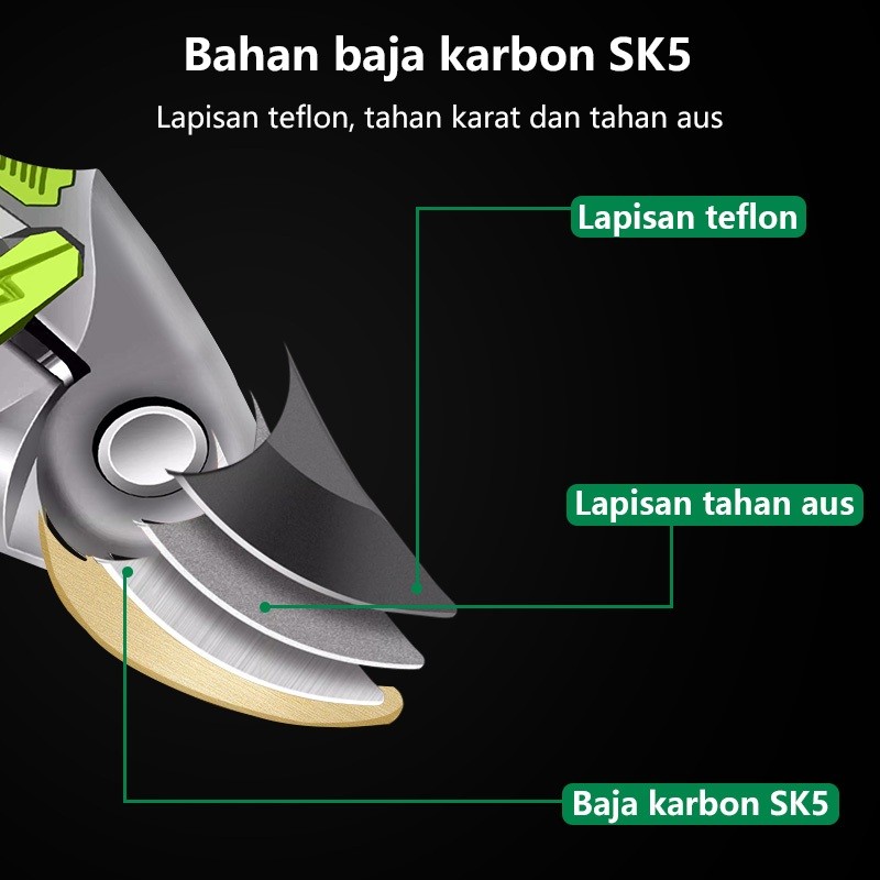 ISKU Gunting Dahan Ranting SK5 Baja Super Tajam - Pruning Shears Heavy Duty Gunting Tanaman Bunga Ke