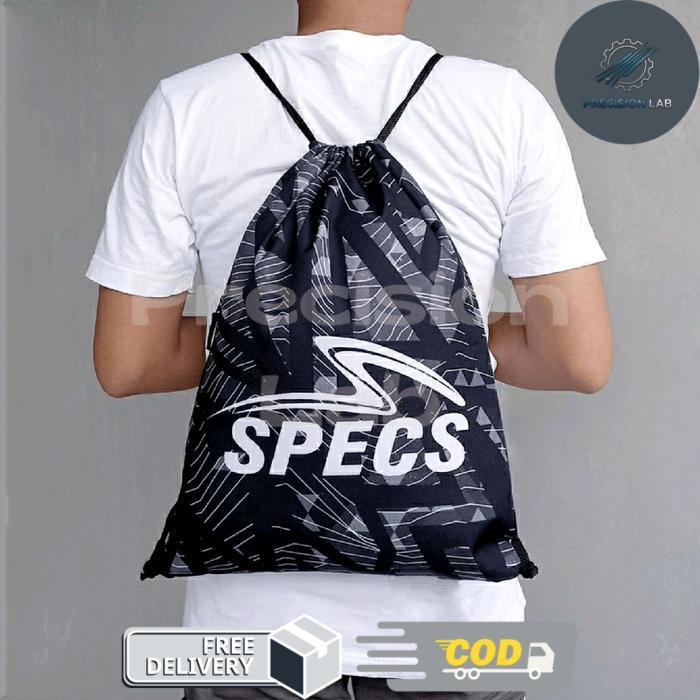 Tas Serut Gymsack Olahraga Pria & Wanita Specs Woodie Black Grey Edition - -, -