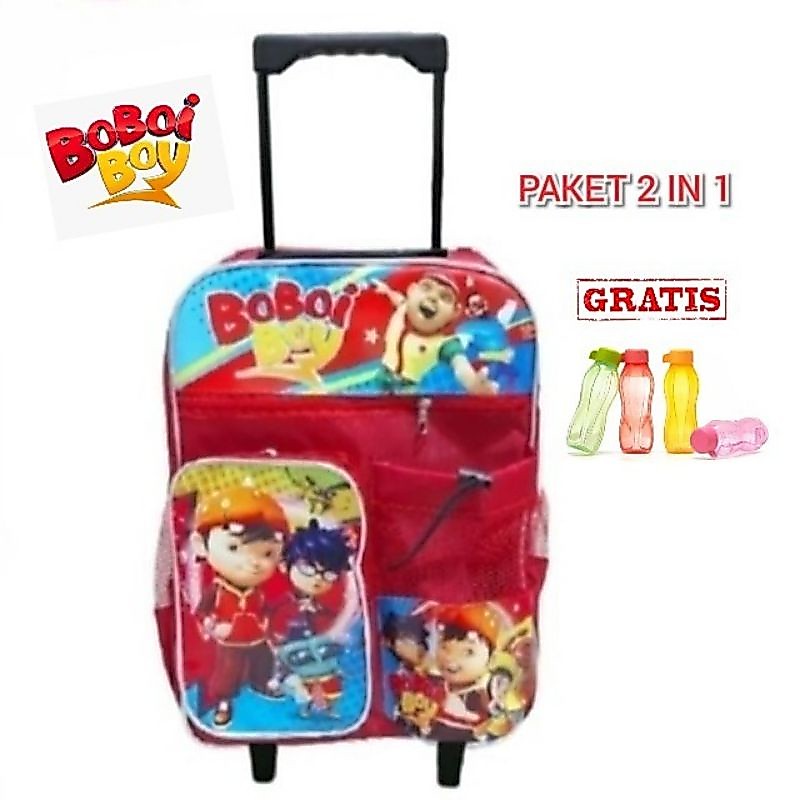 Tas Paud Tk Sd Trolley Motif Karakter Tass Skolah Model Lucu Thas Troly Anaj Prempuan Ransel Roda Bo
