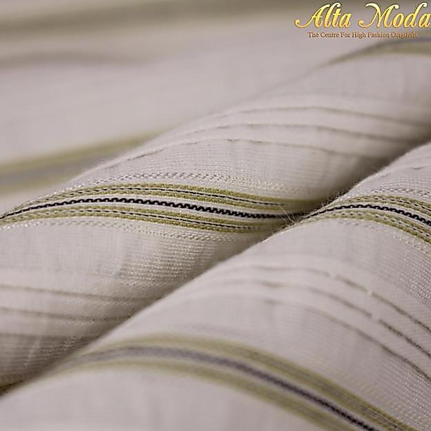 Katun Plete Putih Garis-Garis (Alta Moda)