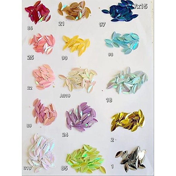 Payet / sequin model mata tekuk ukuran 7x15