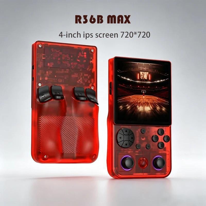 NEW R36B MAX 720*720 4-inch IPS Screen RK3326 Open Source Linux Retro Portable Handheld Game Console