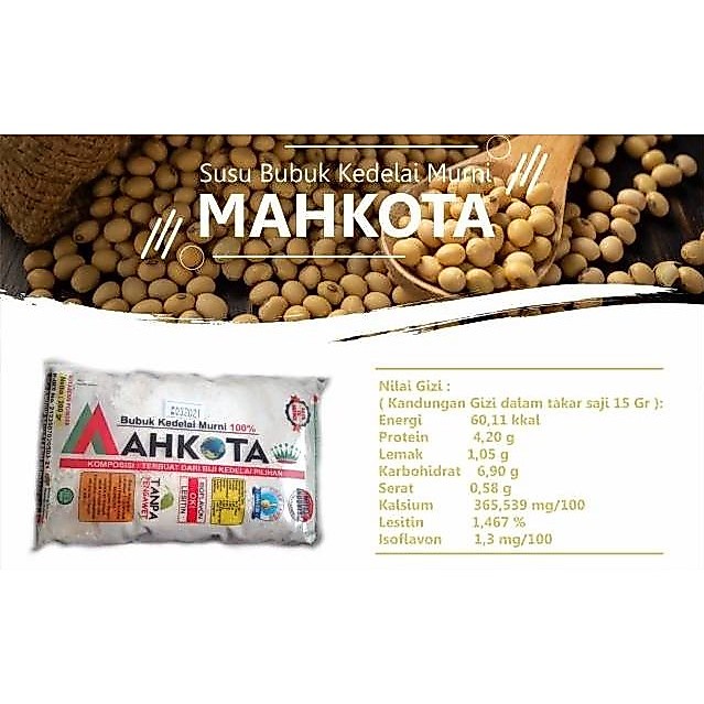SUSU KEDELAI BUBUK MURNI (200 gram) MAHKOTA