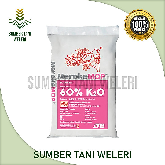 PUPUK MEROKE MOP - KCL - KEMASAN PABRIK - ISI 50KG - PT MEROKE TETAP JAYA