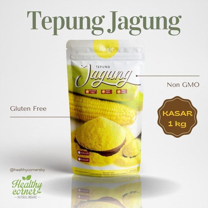 Mugo - Tepung Jagung Polenta Corn Meal Kasar Gluten Free Non GMO 1 Kg