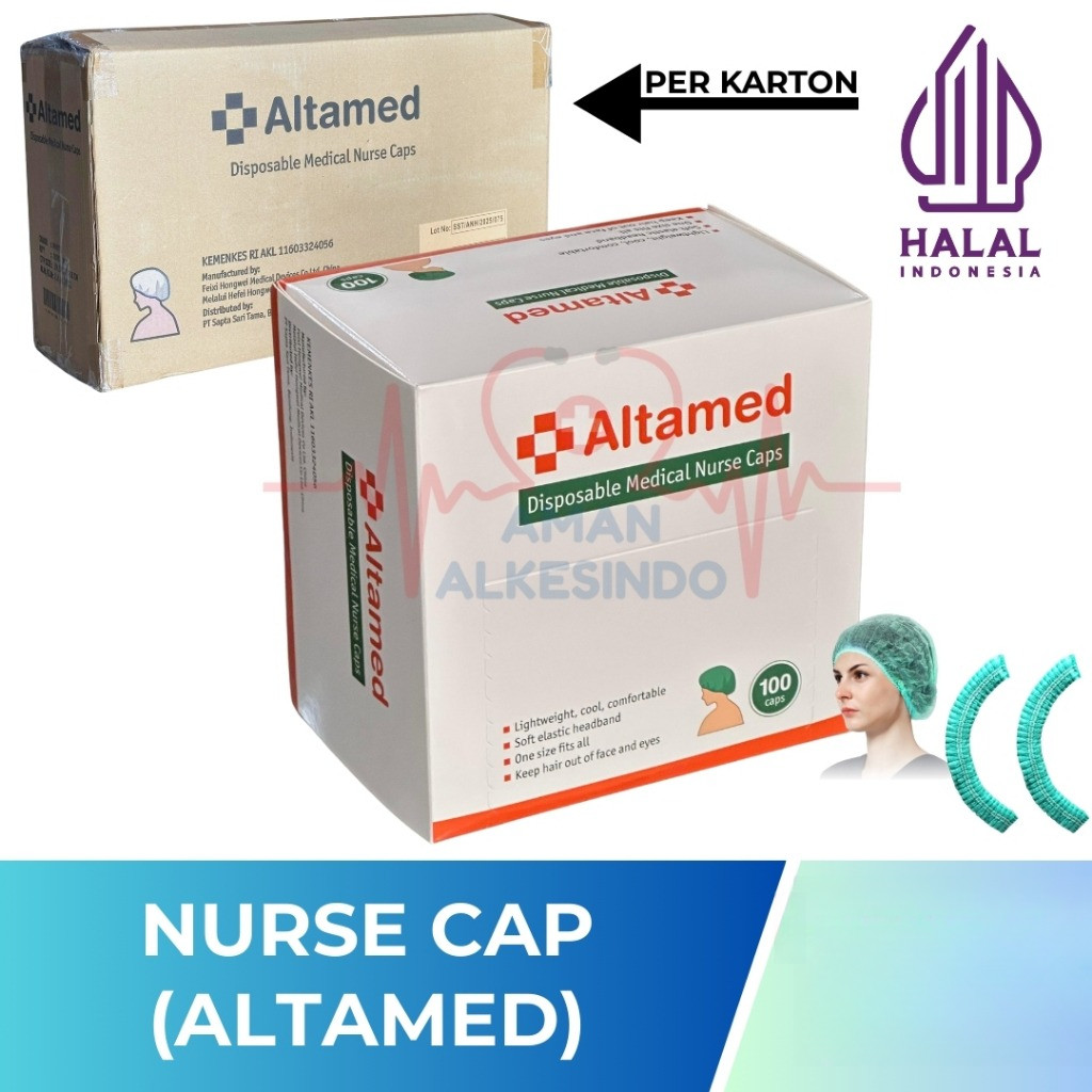 Surgical Disposable Nurse Cap / Hairnet Medis / Penutup kepala / Topi Pabrik Masak Restoran Perawat 